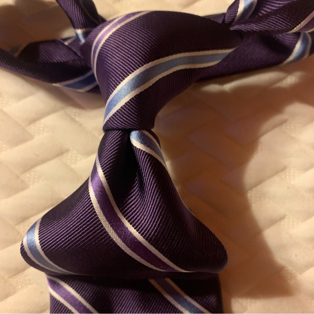 George Men’s Necktie in Royal Purple with Stripes
